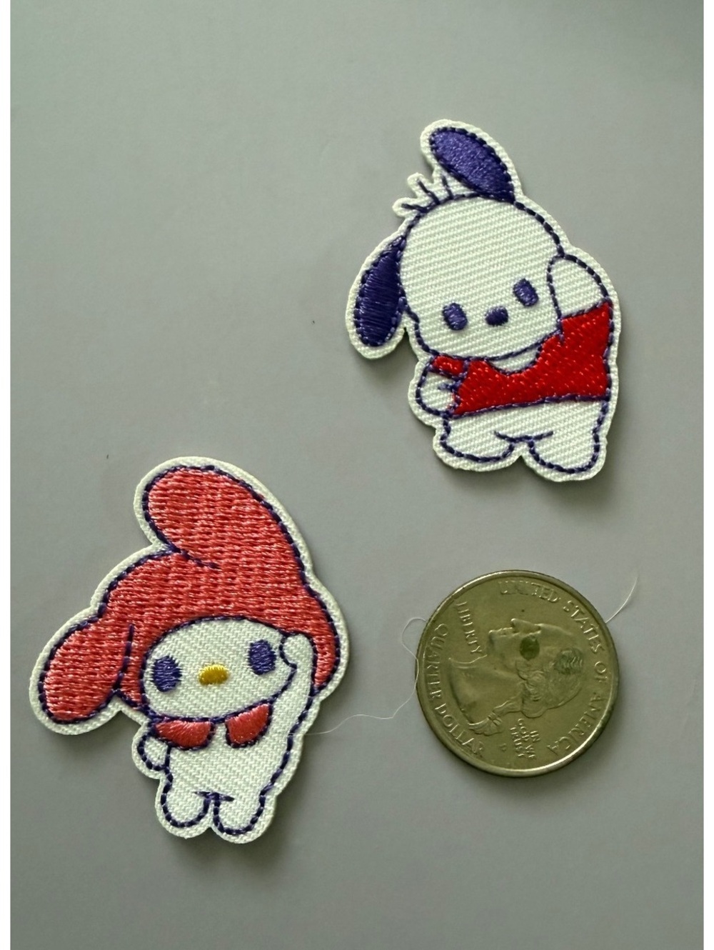 Sanrio Embroidered Iron-On Patches - 2 Pack: 1 My Melody and 1 Pochacco - Picture 2 of 4